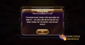 Tài khoản Sunwin bị khóa